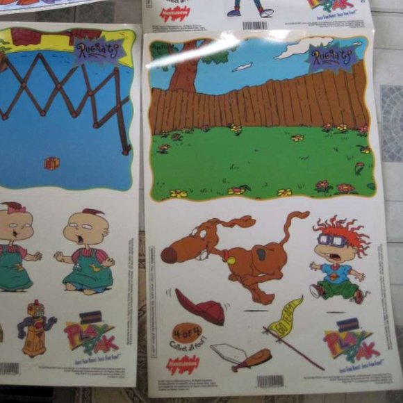 2 Sheets Nickelodeon's Rugrats Window Static Clings Blockbuster Play Pak 1997 - Picture 7 of 8